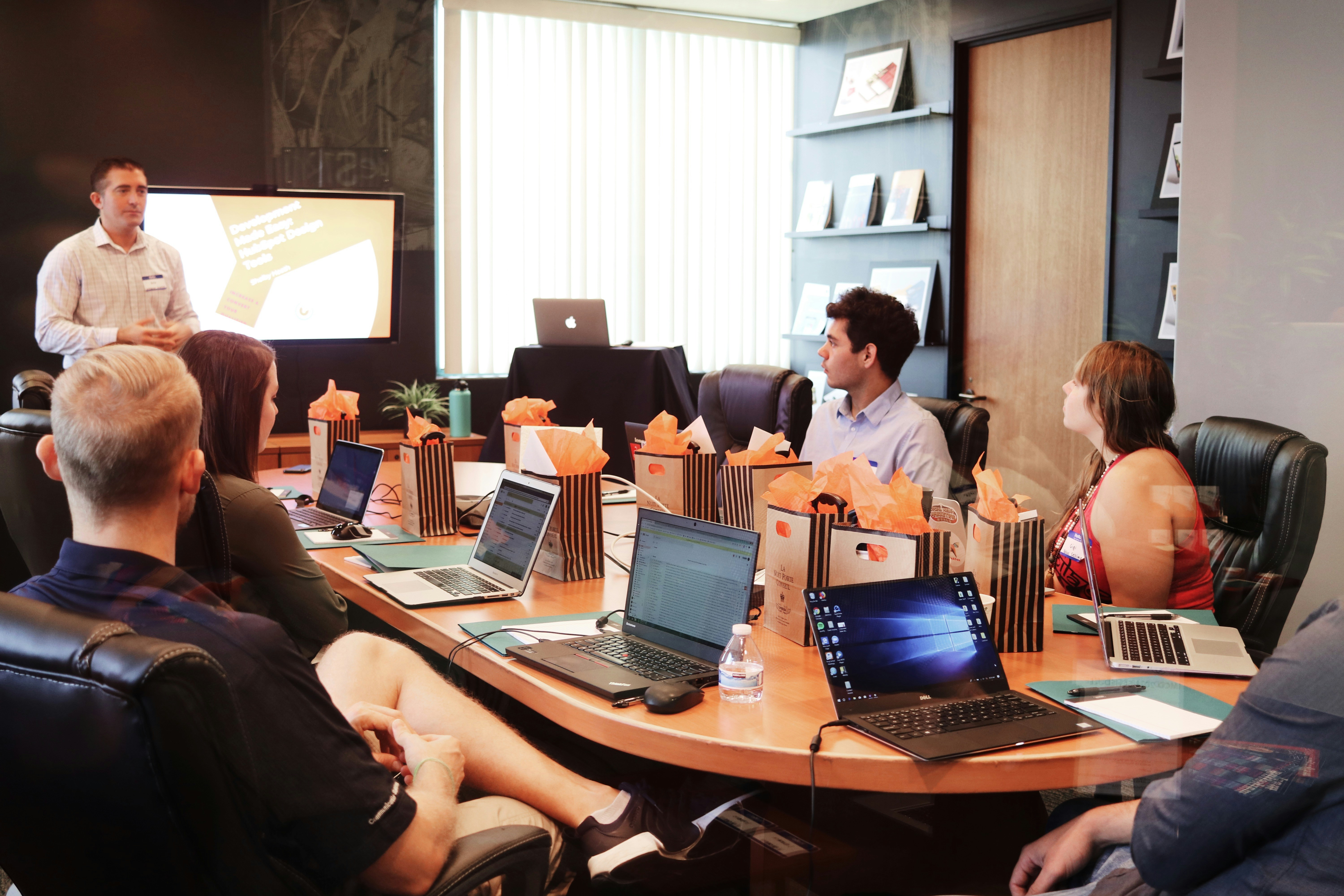 A team reviewing research findings